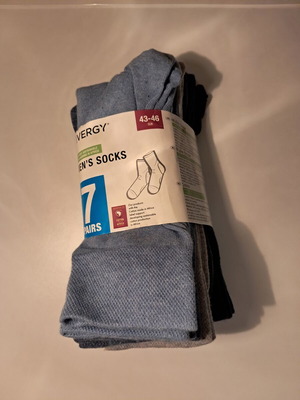 Livergy men's socks new, pack of 7, size 43-46, assorted colors