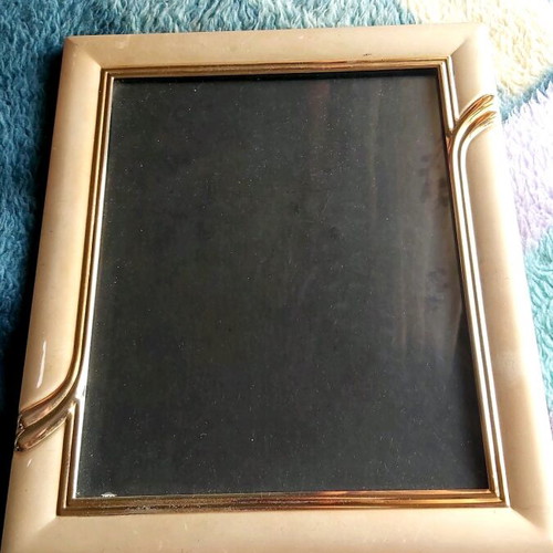 Large photo frame in golden tone like new