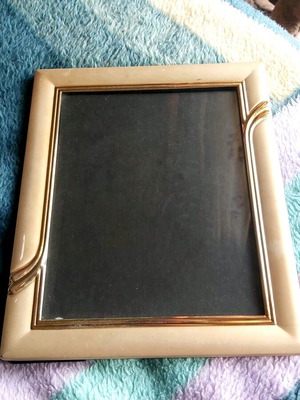 Large photo frame in golden tone like new