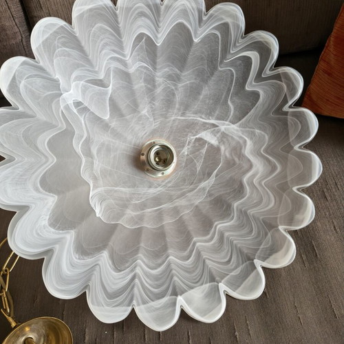 Vintage ceiling pendant light 45cm with swirl glass shade