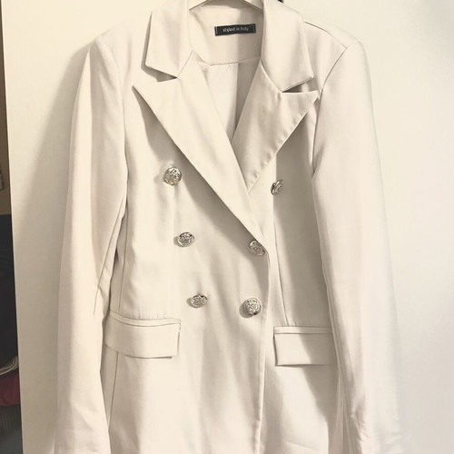 White Cross Blazer like new with decorative buttons