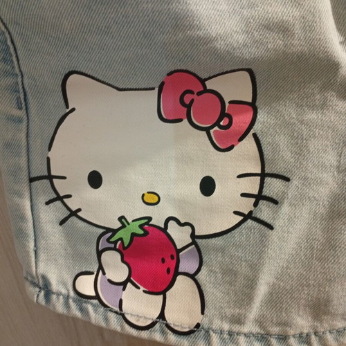 Sinsay Hello Kitty girls' shorts, 8 years, turquoise, 128 cm