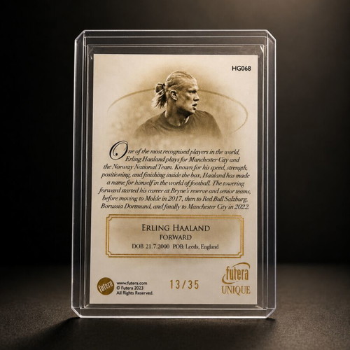 Erling Haaland Futera Heritage Unique 13/35 card
