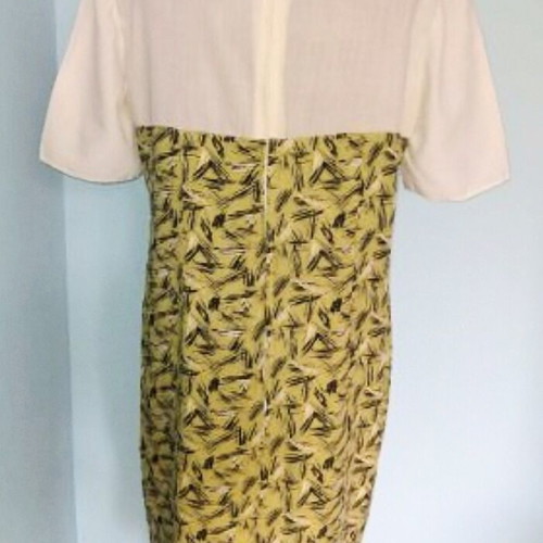 Burda dress used, vintage green combined, XL-2XL