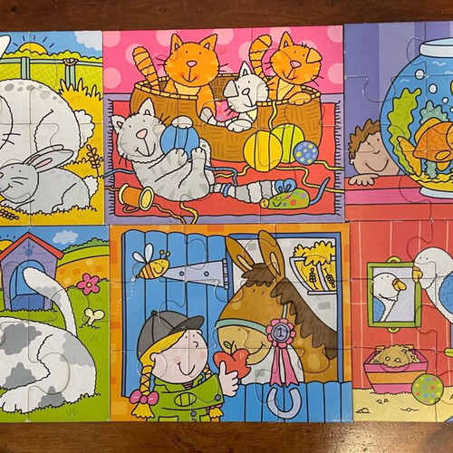 Early Learning Centre (ELC) vintage 6 pets jigsaws used