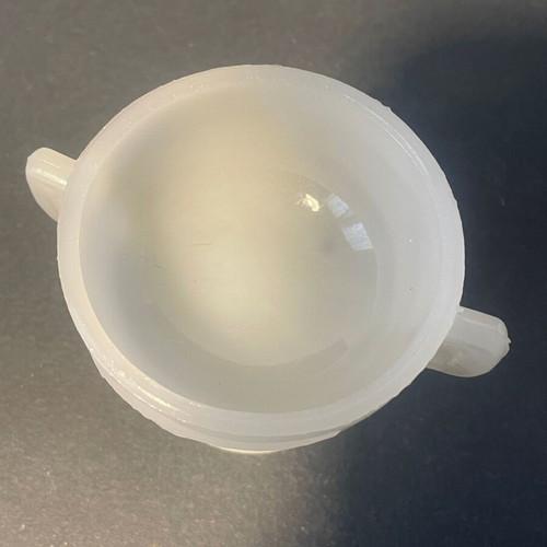 Vintage Milk Glass Egg Holder with Double Handles 6 cm