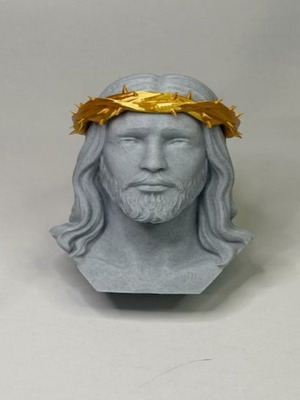 Διακοσμητική μορφή Ιησού Χριστού 3D printed με ακάνθινο στεφάνι