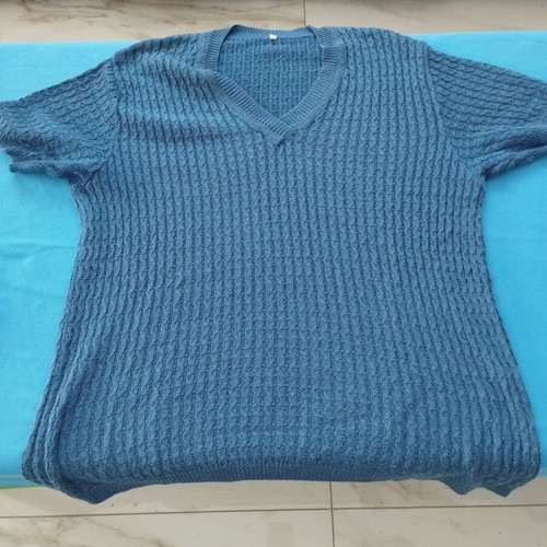 Vintage women's short-sleeve pullovers set of 2 like new, blue shades, M-L-XL