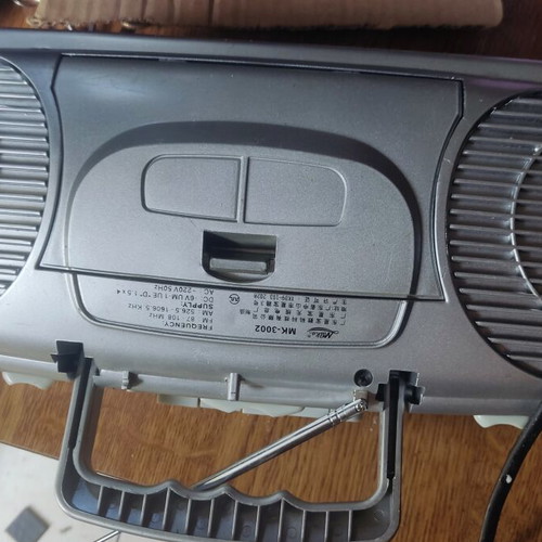 Radio cassette player with power cable