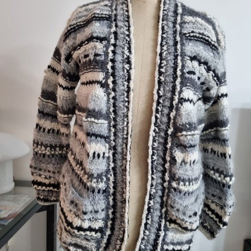 ONEONONE wool cardigan like new, size M, black and white