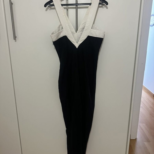 Nadia Rapti midi dress black with white details like new