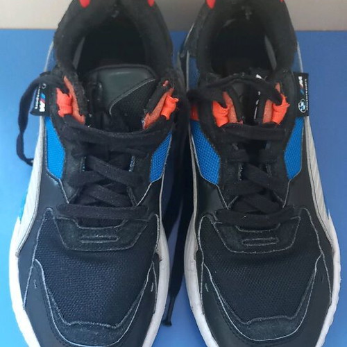 Puma BMW athletic shoes used, size 42, black and blue