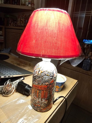 Le Petit Paris handmade vintage table lamp with decoupage and led bulb
