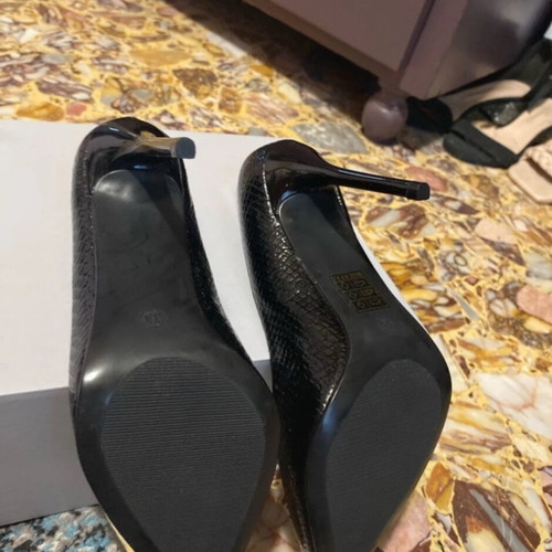 Alta Moda high heels new, size 38, black with croco effect