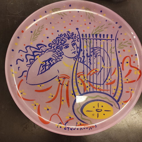 Stathopoulos decorative glass plate 25 cm like new