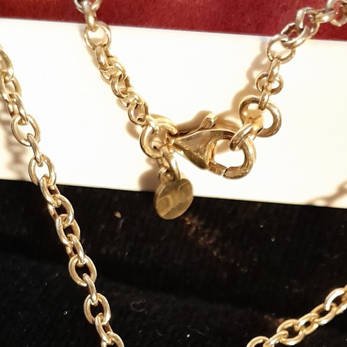 Necklace silver 925 like new, gold plated with enamel Vogue