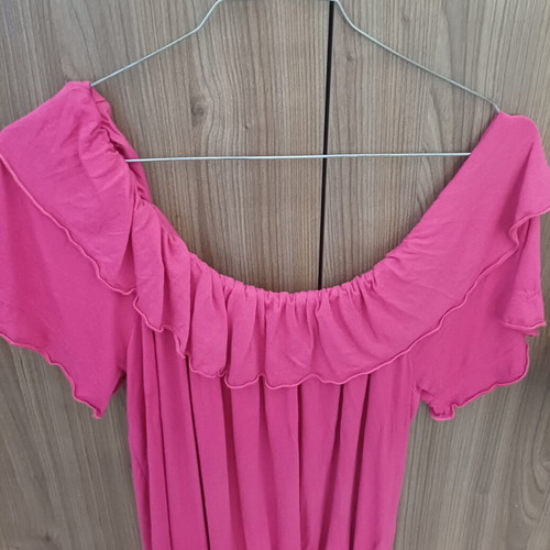 Ysatis strapless blouse used, fuchsia, size M