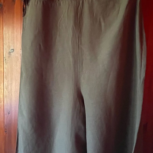 Linen one-piece jumpsuit with one shoulder used, medium large, green Regalinas