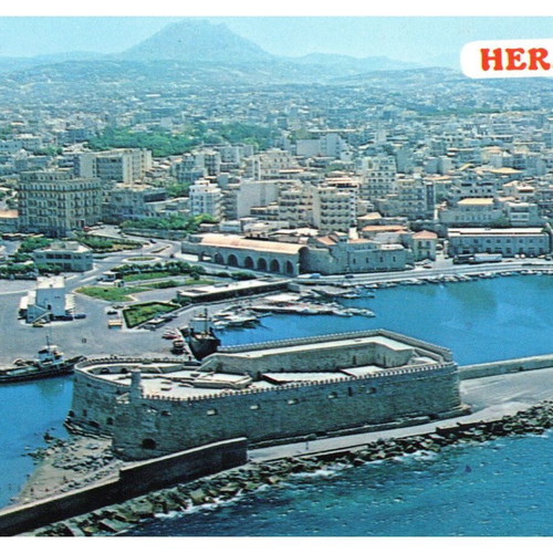 Collectible postcards used, pack of 9, Crete 1970-80