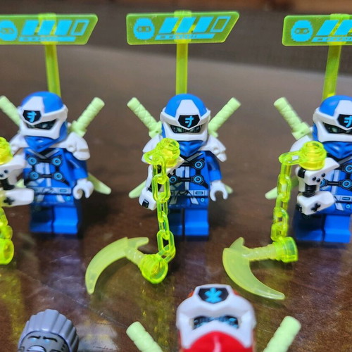 Lego Ninjago figures used with weapons