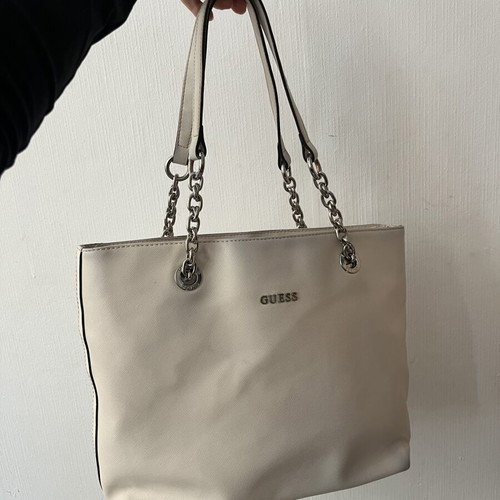 Guess shoulder bag used, white and beige