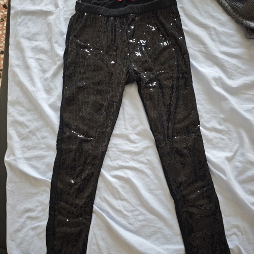 Chief children's leggings with sequins used, black, size XS