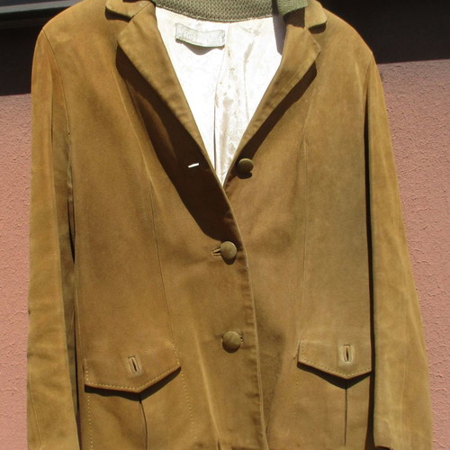 Vintage suede jacket 1960s used, brown