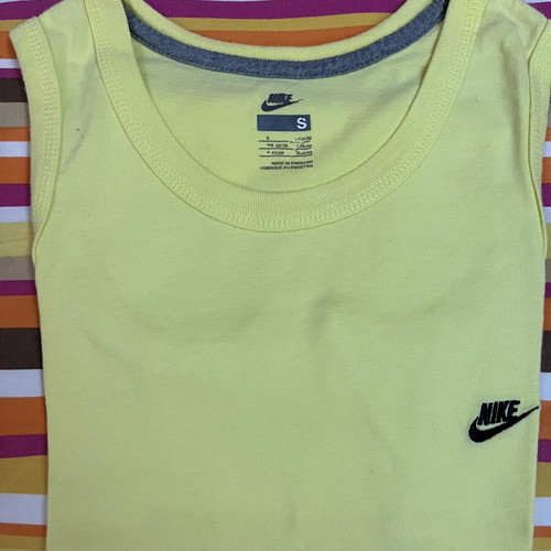 Nike sleeveless men's t-shirt, yellow, size S