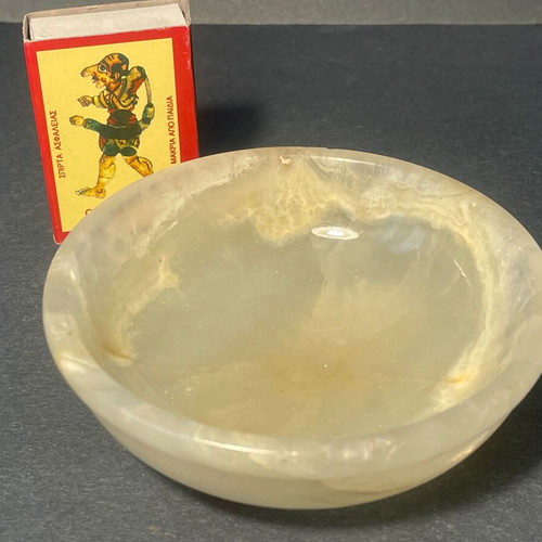 Vintage Handmade Mexican Onyx Bowl Decorative Used