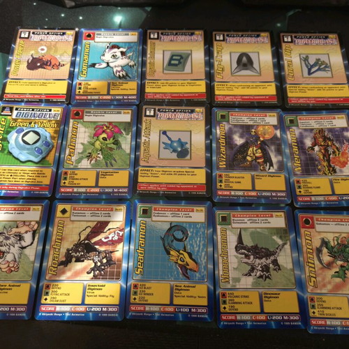 Digimon Bandai single cards used, pack of 18