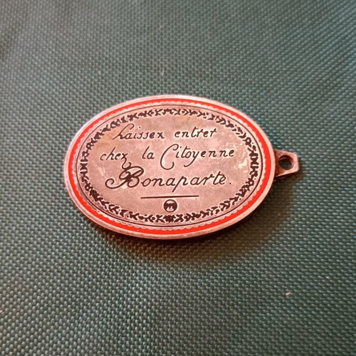 Vintage French Medallion Citoyenne Bonaparte with Enamel like new