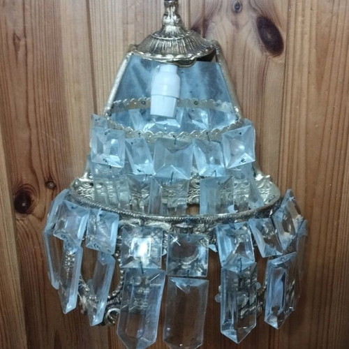 Brass wall lights used, set of 2 with glass, vintage