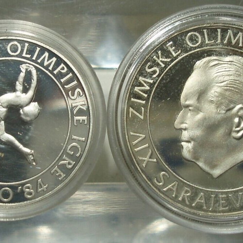 Yugoslavia Winter Olympics 1984 Coins set of 2 silver, new condition