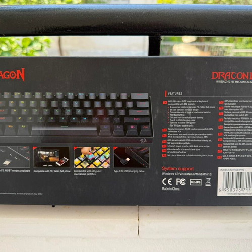 Redragon K530 RGB Draconic Pro Wireless Mechanical Gaming Keyboard 60% new