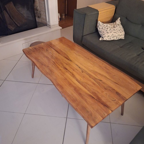 Artecco wooden coffee table, natural finish, 120x60x46 cm