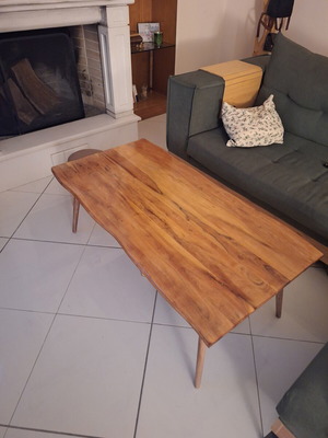 Artecco wooden coffee table, natural finish, 120x60x46 cm