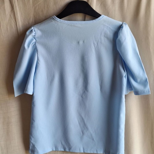 Girls Top 13 Years Baby Blue Summer Puff Sleeve
