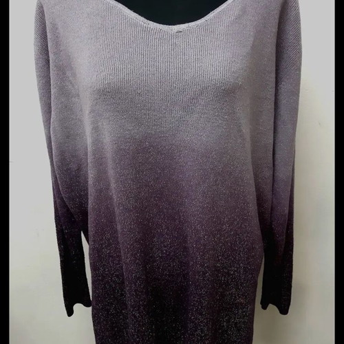 Vintage Oversize Pullover used, purple melange, 70s/80s maxi fit