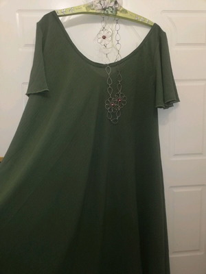 A-Style summer cypress green plus size dress, flared