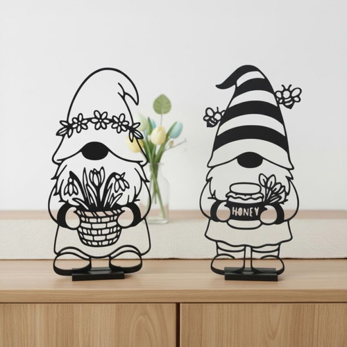 Decorative spring gnomes set of 2, new