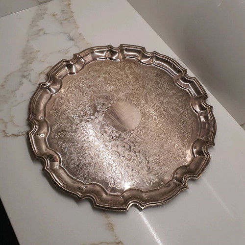 Vintage silver-plated tray used