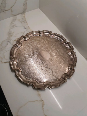 Vintage silver-plated tray used