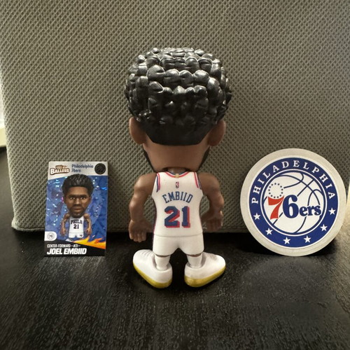 Joel Embiid NBA figure with card and team sticker like new