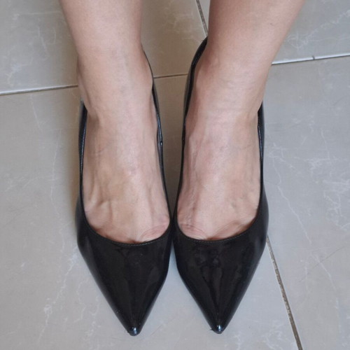 Elle Collection patent leather pumps used, black, size 41
