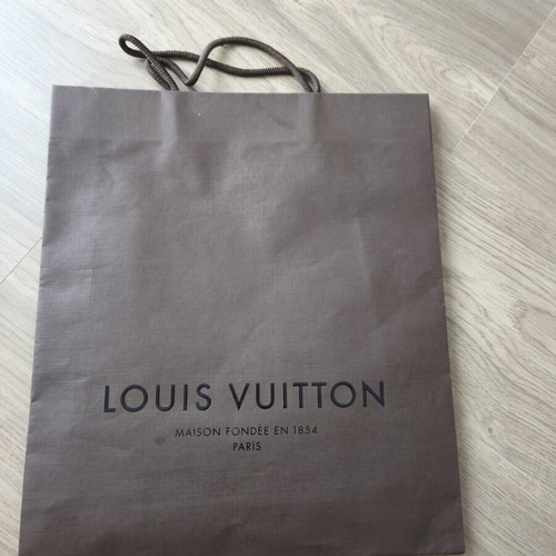 Louis Vuitton paper shopping bag with leather cord, new