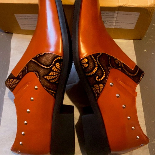 Handmade ankle boots with studs and lace detail size 47, new