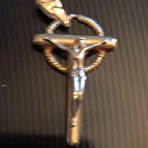 Gold cross 14k used, yellow and white gold 5.5 g