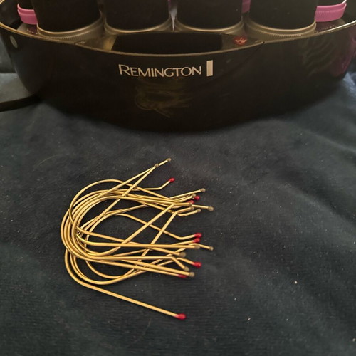 Remington hot hair rollers set used, UK plug, missing metal pin