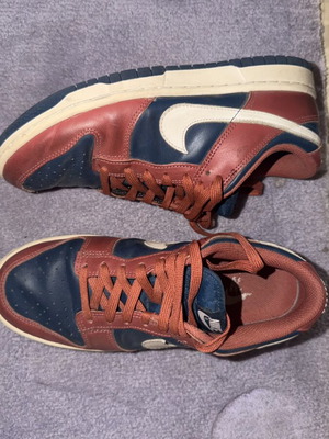 Nike Dunks sneakers, red and blue, size 39
