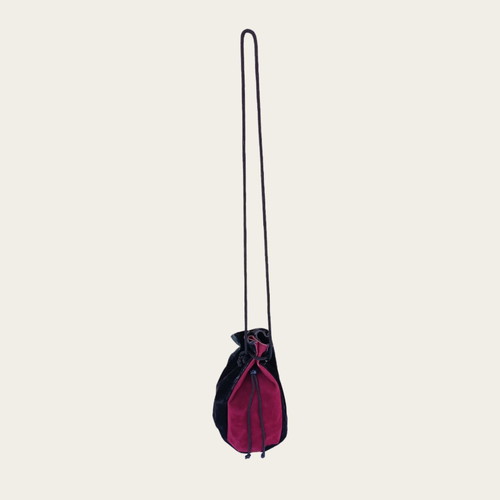 Velvet drawstring pouch bag, multicolor